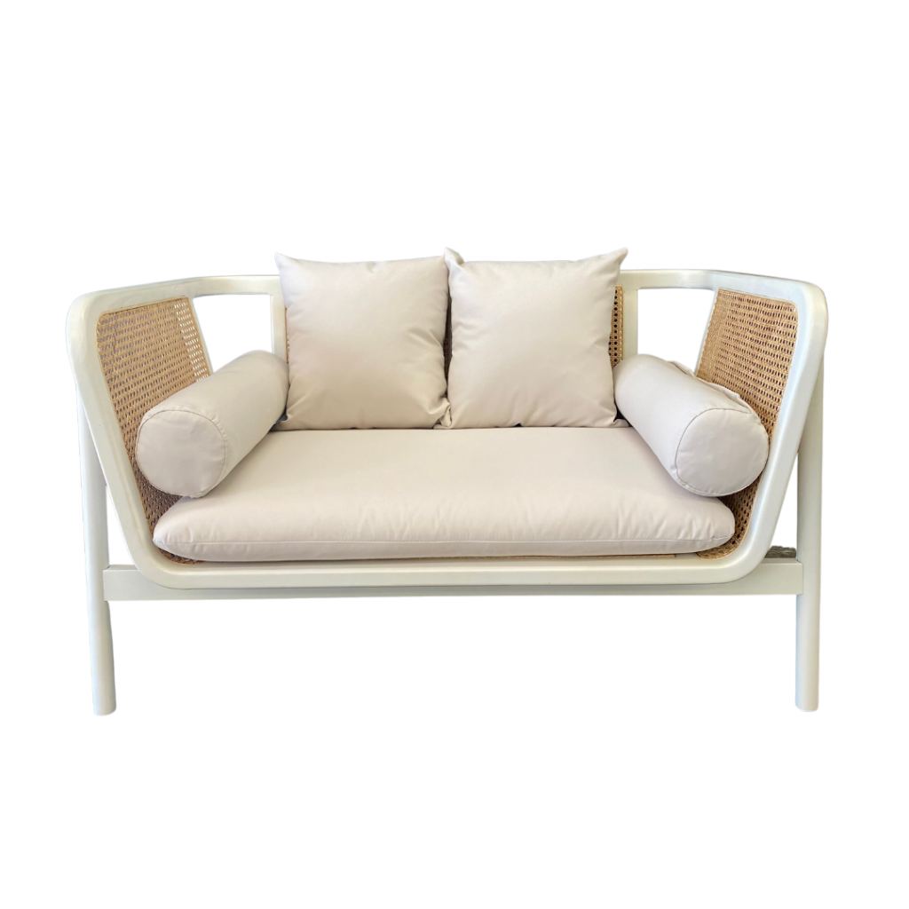 White Rattan Lounge Hire Lounge Furniture in Melbourne