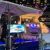 outdoor mushroom heater at a boat show