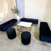 Black Velvet Ottoman Stool