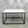 Black rectangular coffee table with white